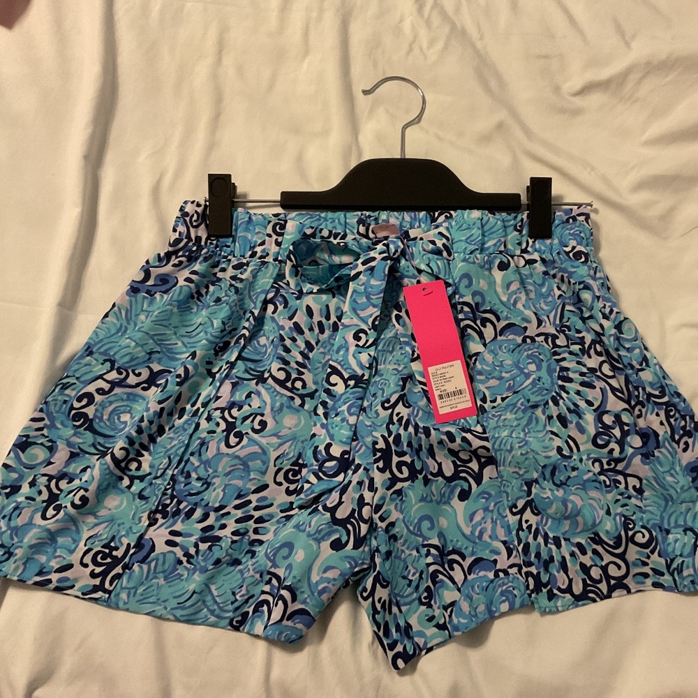 NWT Lilly Pulitzer “Mylee tie front shorts” color light aqua